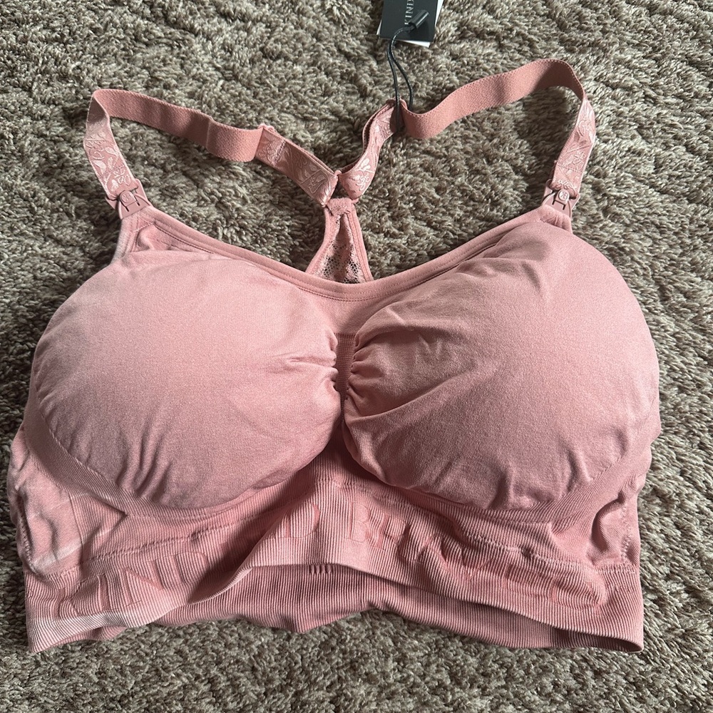 NWT Kindred bravely nursing bra with lace! Rose colored